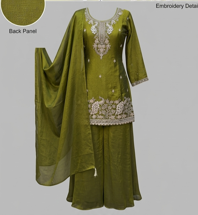 Elegant Olive Green Kurta Set