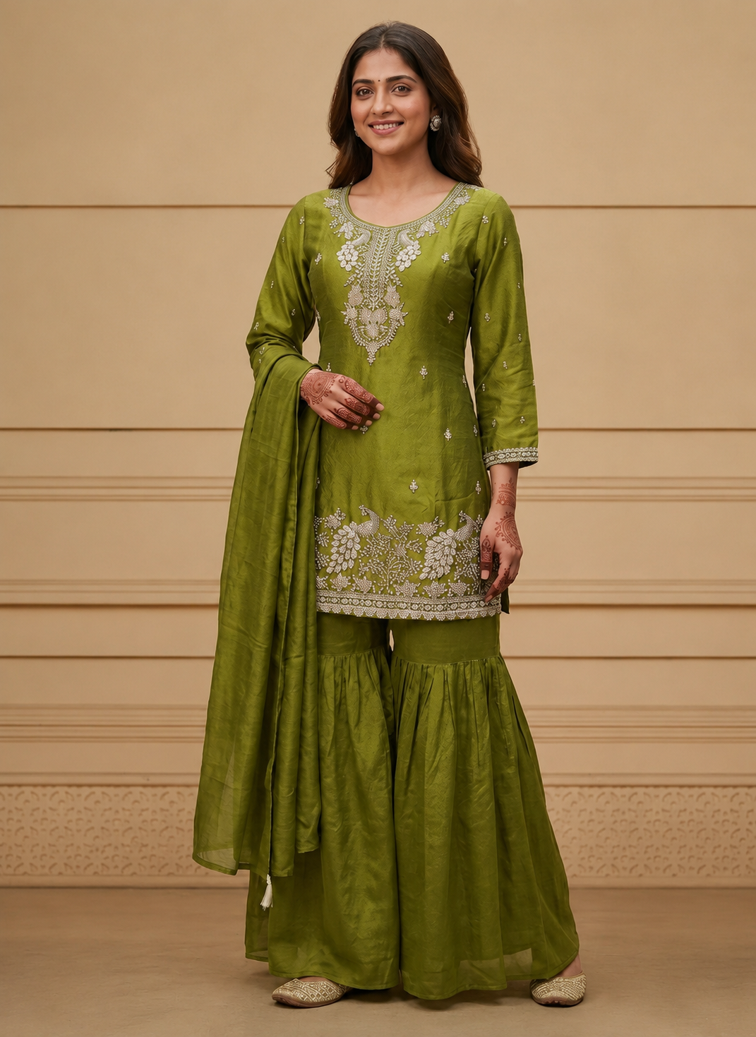 Elegant Olive Green Kurta Set