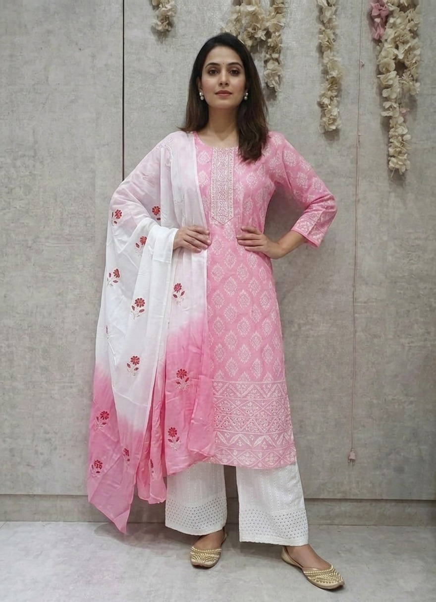 The Daily Grace | Chic Pink & Ivory Cotton Kurta Sets | Effortless Ethnic Style